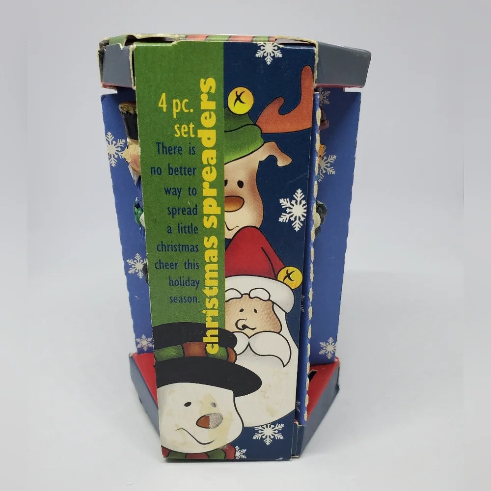 Vintage Joie De Vivre 4pc Resin Holiday Spreaders Cheese Dip Butter ~ Pre-Owned
